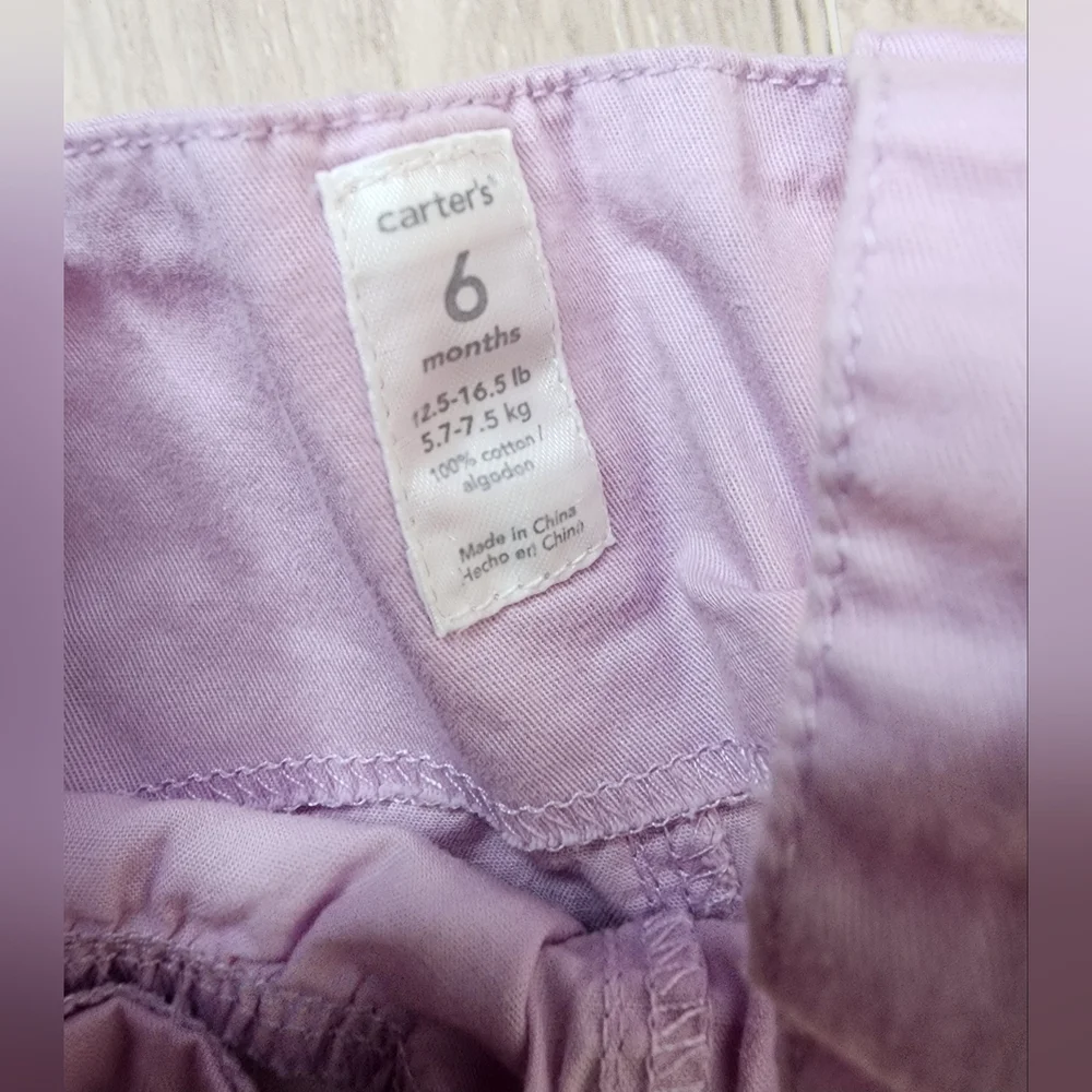 Vintage Carter's 6 Month Light Purple Baby Overalls